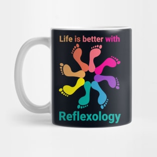 Life is better with reflexology (foot pinwheel) Mug